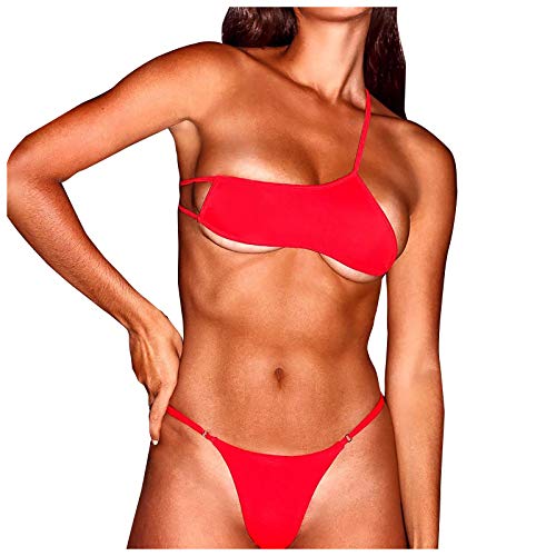 Summer Mae Bañador De De Dos Piezas Cintura Alta Espalda Abierta Ropa De Playa Bikini Correa De Hombro Ajustable Mujer