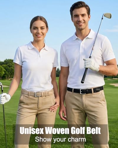 Image of BELTROAD 2 Pack Woven Braided Stretch Belt for Golf, Elastic Belts for Men, Casual Belt Men for Pants Jeans Shorts