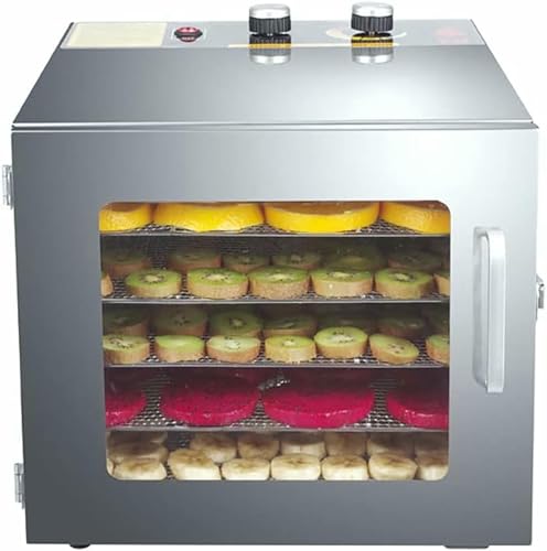 BTOIASYHF Máquina de Frutos Secos, deshidratador de Alimentos con Bandeja de 6 Capas de Acero Inoxidable, secador de Frutas y Verduras, Muy Adecuado para refrigerios saludables