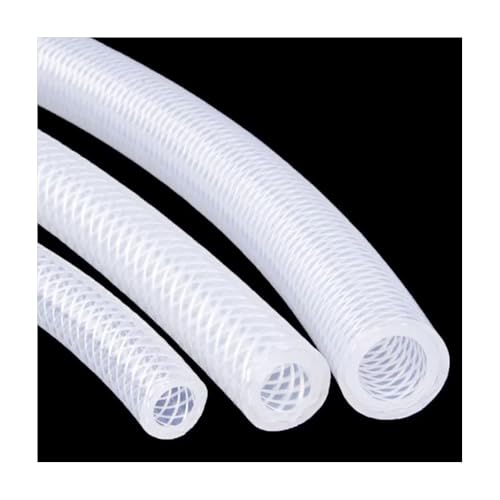 YINUK 3 Metres Silicone Hose - Reinforced Braided Design, Heat Resistant, Food Grade for Dairy, Plumbing, Vacuum Systems(ID4mmXOD9mm)