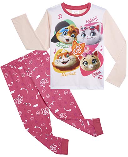 44 Gatti Pigiama Bambina Caldo Cotone, Set Pigiami Due Pezzi Bambini, Abbigliamento Notte Bambine, Pigiama Lungo 100% Cotone Bimba 18 Mesi-7 Anni (3-4 Anni)