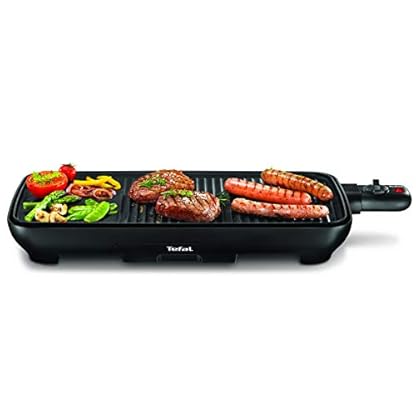 Tefal Tischgrill Malaga TG3918 | Elektrogrill | Regelbarer Thermostat | Antihaftbeschichtete Grillplatte, 2/3 Grill, 1/3 Teppanyaki | Abnehmbares Kabel | Platte+Abtropfschale spülmaschinenfest | 2000W – Bild 3
