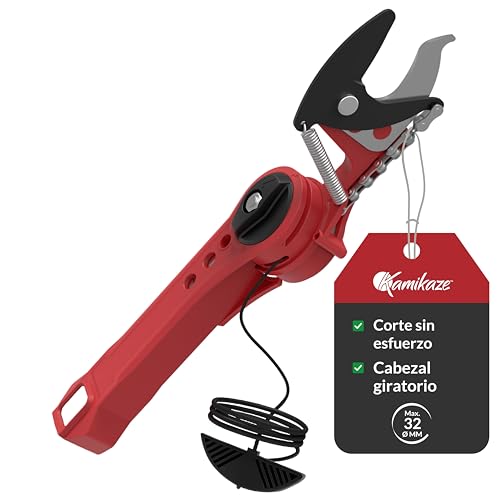 KAMIKAZE MT63 Tijera Multi tool Bypass Telescópicos Cabezal Giratorio >200º Mecanismo Pivote con Poleas Internas Hoja Acero Endurecido Recubrimiento Teflón Ideal para Poda de Ramas Altas y Paisajismo