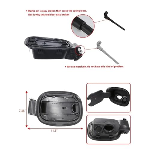 Carcasa de puerta de relleno y tanque de combustible compatible con Chevy Silverado 1500 6