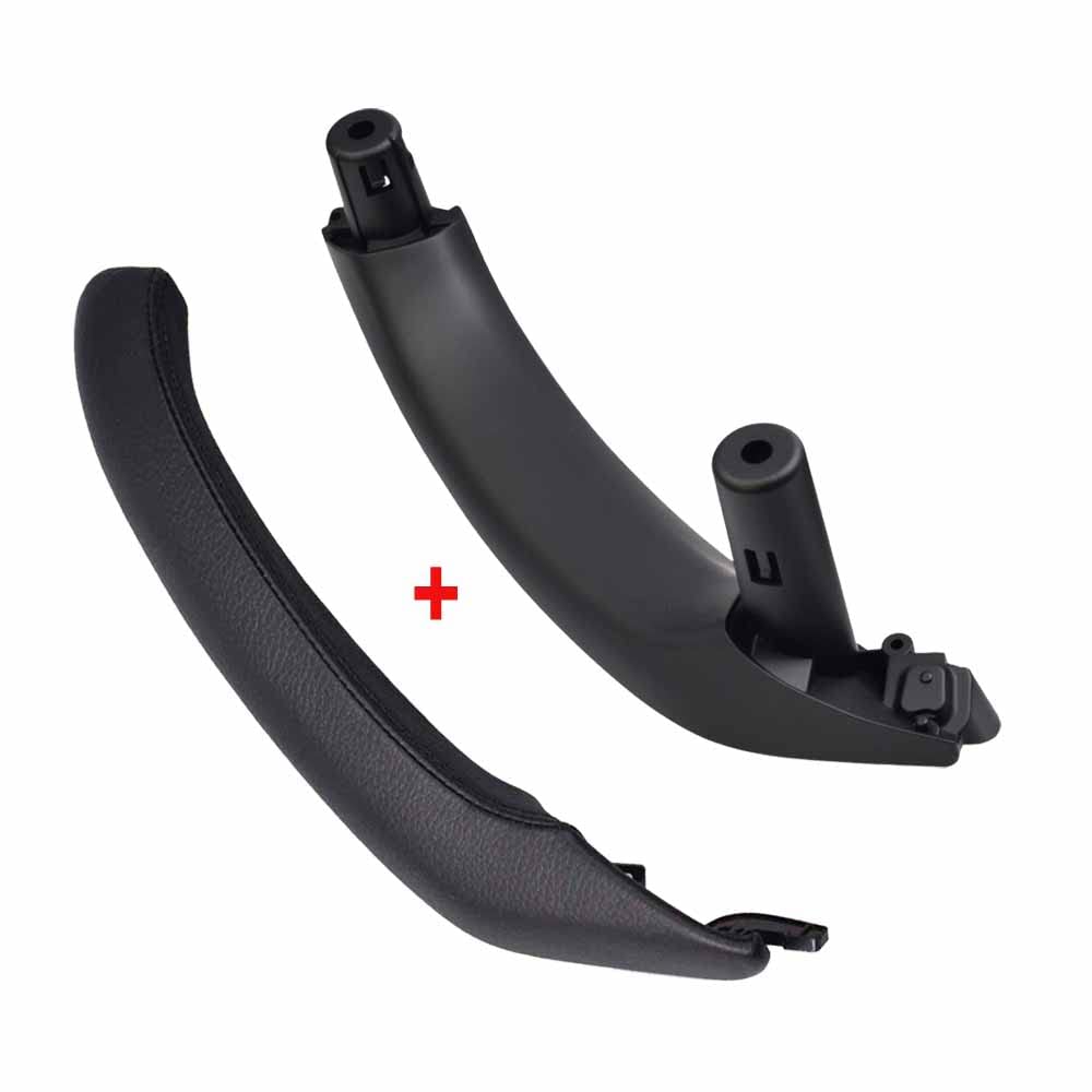Hacreyatu Poignée Porte Intérieure BMW X3 F25 X4 F26 2010-2016 – Trim Noir Droit, Cuir Anti-Usure