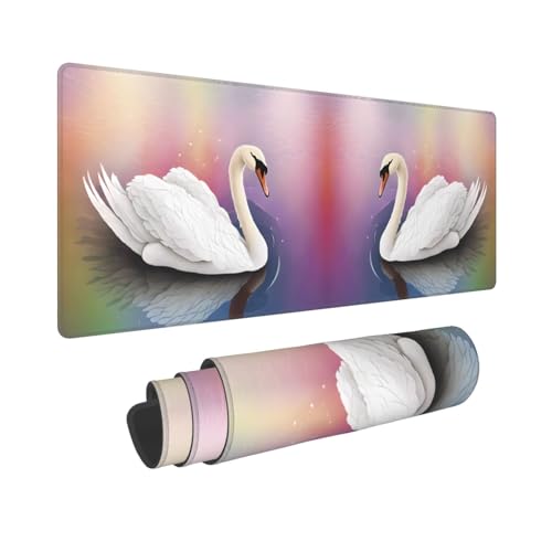Tapis de souris de jeu cygne blanc 80x30,5 cm imperméable