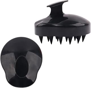 AKOAK 1 Pack Gourd-Shaped Silicone Head Massage Brush, Scalp Shower Massage Brush, Promote Blood Circulation, Relieve Fatigue, Beauty and Skin Care (Black)