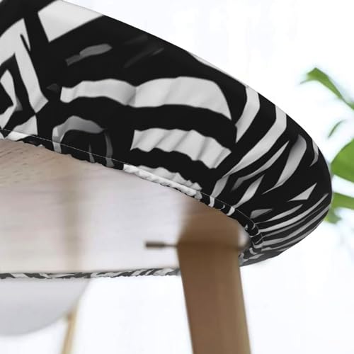 Nappe ronde imperméable élastique à rayures pour table 101-127 cm - 8