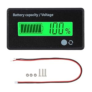 Hakeeta LCD-batterijcapaciteitsindicator met akoestisch alarm, 12-84V Voltage meter monitor/batterijcapaciteitstester…