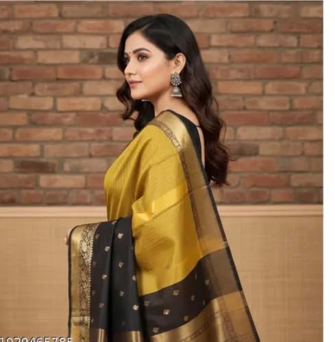 Generic mustard mysore silk saree – image 2