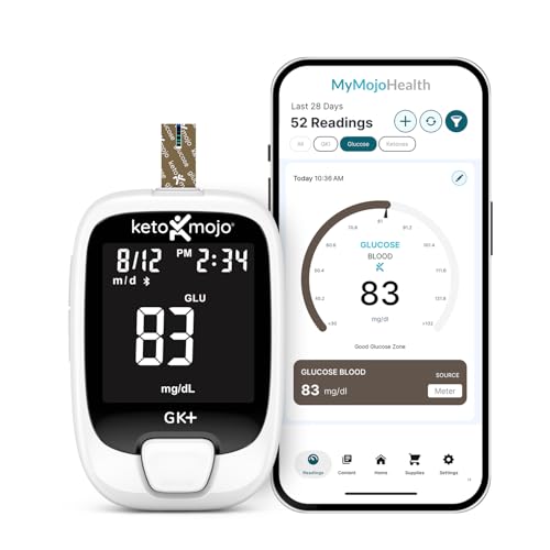 Keto-Mojo GK+ Blood Glucose Monitor Kit with 70 Strips