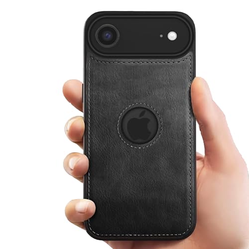 Image of Leather Case for Apple iPhone 17 Air Premium Protective Stylish Slim Cover with Shockproof Raised Edges Black