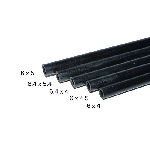 Carbon Fiber Round Tubes 6mm x 5mm 1000mm for Kites, RC