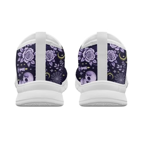 Image of Floral Sneakers for Women Colorful Art Shoes for Women Slip On Casual Work Shoes
