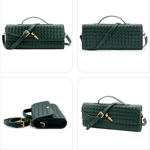Woven Clutch Purses for Women Evening Bag Handmade Leather Shoulder Handbag Fashion Crossbody Purse4