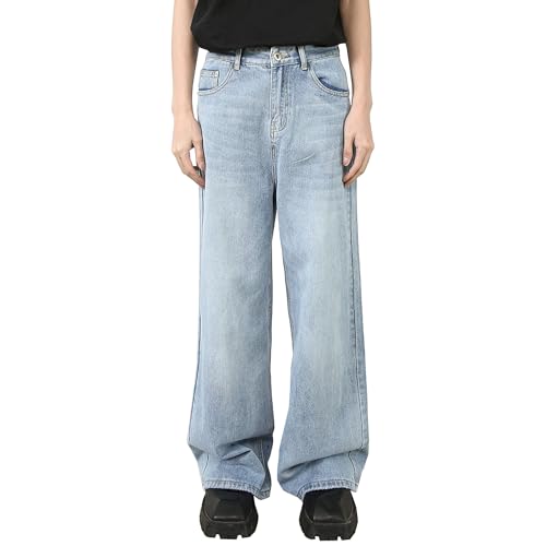 Jean baggy homme ample bleu clair idéal pour un look streetwear rétro au quotidien