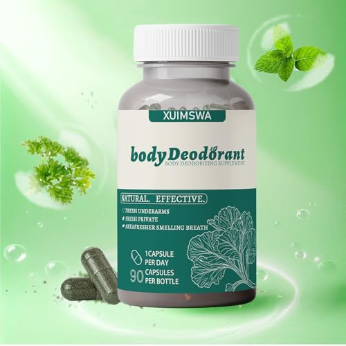 Body Deodorizing Supplement,Body Deodorizer Capsules,Chlorophyll Body Deodorant Supplement,90 Capsules/Bottle (2PCS) — view 3