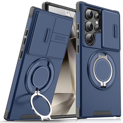 für Samsung Galaxy S24 Ultra Hülle mit Mag-Safe,S24 Ultra Hülle mit Magnetisch Ring Ständer Kameraschutz Case Schutzhüll...