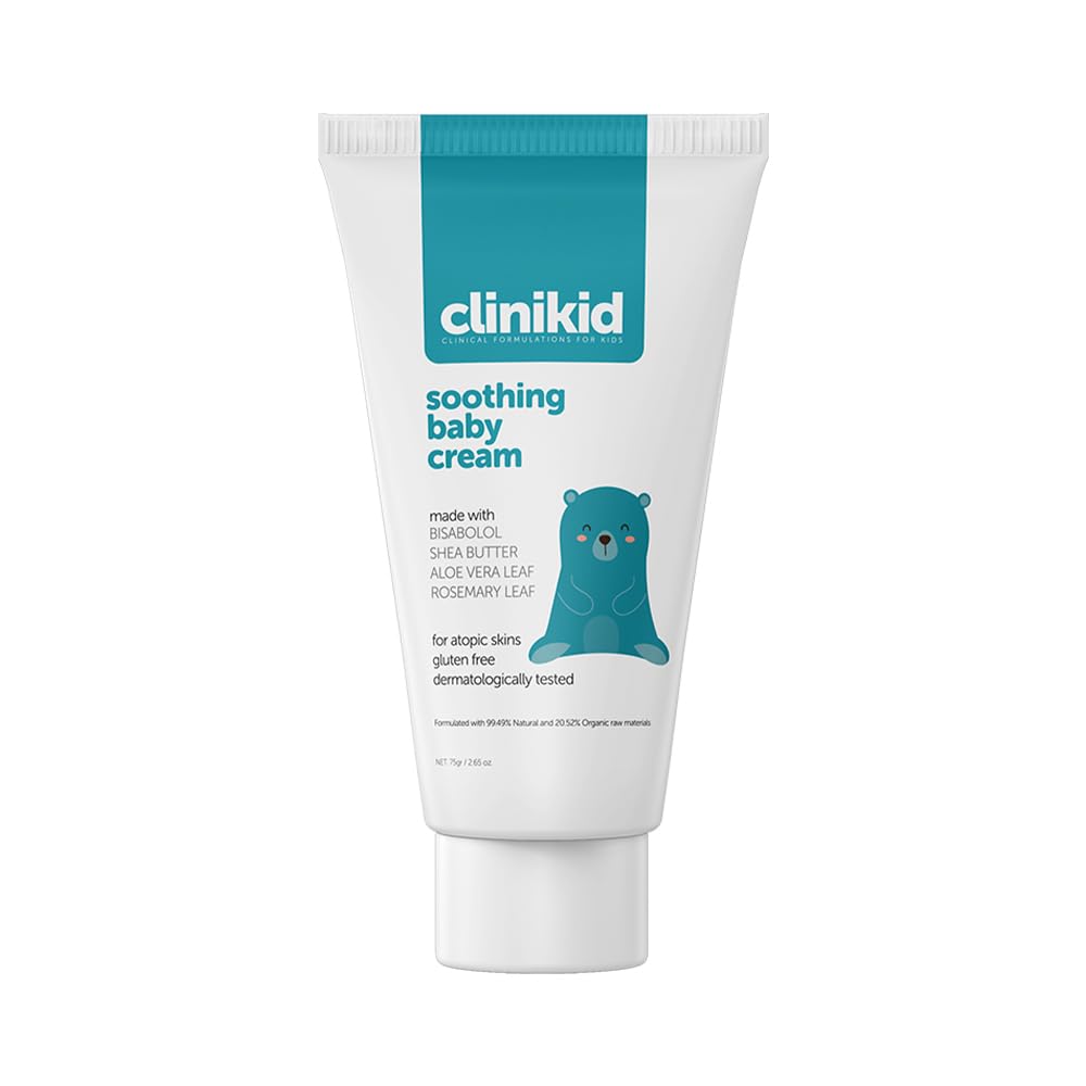 Clinikid Organic Soothing Baby Cream, With Natural Ingredients, Relief for Eczema-Related Itching and Redness, Safe and Easy to Use, 2.65 Oz (1)