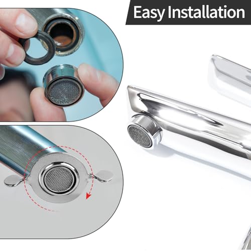 6Pack Of Replacement Aerators for Bathroom Faucets, 24mm High-Flow Attachments With Male Threads, Suitable for Kitchen and Bathroom Sink Faucets. - Thumbnail 5