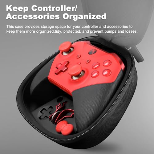 Image of Complete Component Pack for Xbox Elite Controller Series 2 - Accessories Includes 1 Controller Carrying Case, 1 Charging Dock, 4 Thumbsticks, 4 Paddles, 1 Adjustment Tool and 1 Charging Cable(RED)