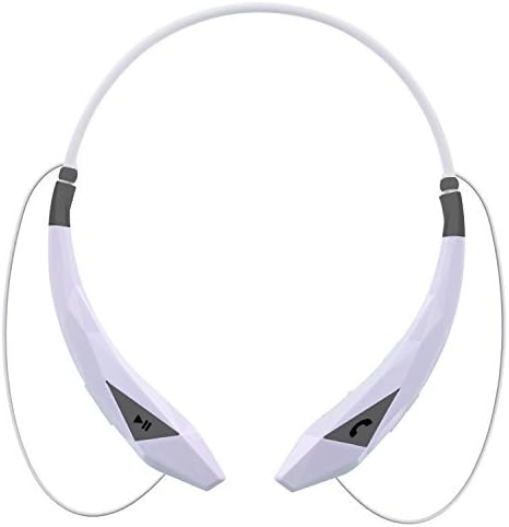 Aduro Amplify Pro SBN45 Wireless Stereo Around The Neck Earbud Headphone Headset (White/Gray)