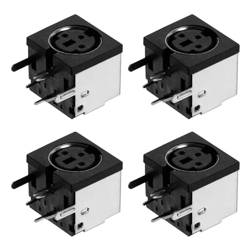 Image of sourcing map 4Pcs 8 Pin DIN Female Chassis Connector Socket, S-video PCB Mount DIN Jack Connector for Media Player Audio Video Equipment, Black
