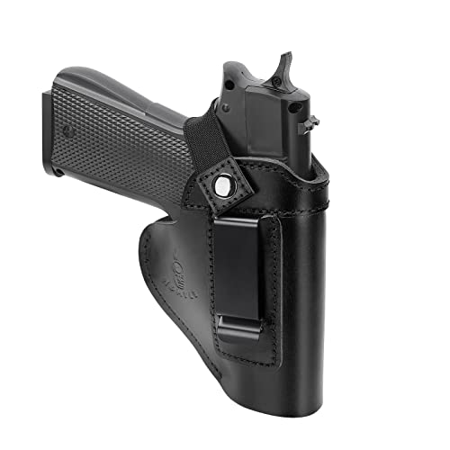 Leather Gun Holsters For Concealed Carry, Genuine Leather Gun Holster For Glock 19/26/43X, Taurus G2/G2C/G3C/Gx4 Springfield Xd Xds Sig Sauer P238 P320 P365 Ruger Lc9 (Black, Left/Right) #TOP4