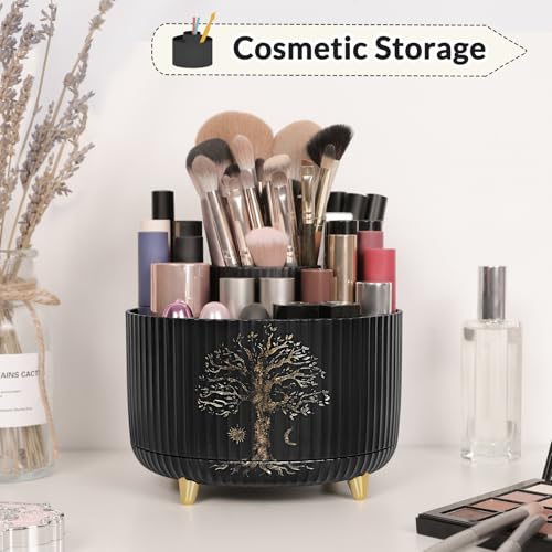Image of SKYDUE 360 Degree Rotating Desk Organizer, Dual-Purpose Pencil Pen Holder for Desktop, Desk Pen Organizer with 5 Slots, Office Supplies, Pencil Cup for Office, School, Home