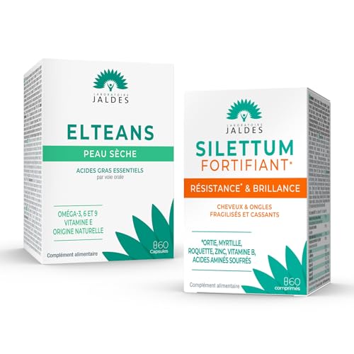 Pack « Beauté Peau et Cheveux » | 1 SILETTUM Fortifiant + 1 ELTEANS Capsules | Agit pour la Beauté et la Santé de vos Cheveux et de votre Peau | Laboratoire Jaldes