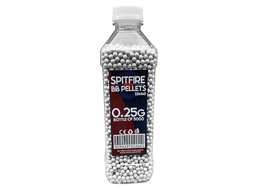 Spitfire 0.25g BB Pellets (5000 Bottle - White) – Precision Airsoft Ammunition for Enhanced Accuracy