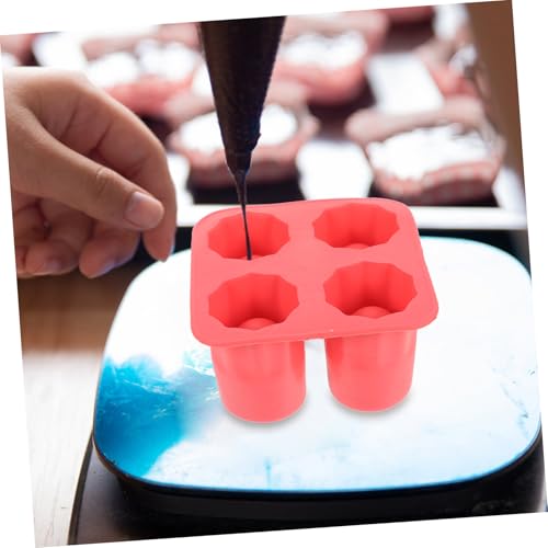 Molde de silicona para cubitos de hielo rojo flexible miniatura 4
