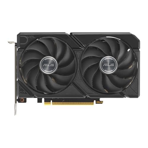 Dual AMD Radeon RX 9060, Scheda Grafica 8G GDDR6, 128 Bit, PCIe 5.0, 1 HDMI 2.1, 2 DisplayPort 2.1, Design a 2,5, Ventole Axial-Tech, Tecnologia 0db, GPU Tweak III, Nero, DUAL-RX9060-8G
