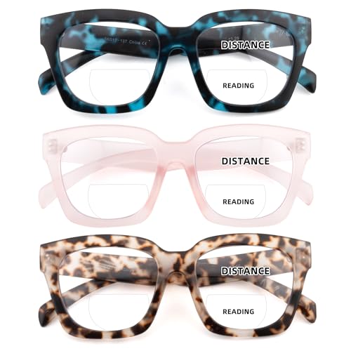 HIYANJN Bifocal Reading Glasses Blue Light Computer Readers