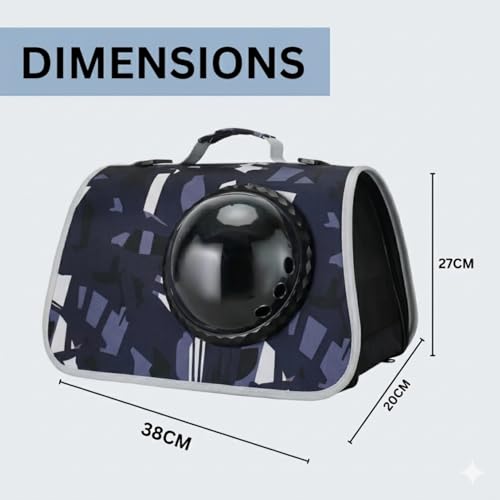 Image of Cawypety Cat Backpack Carrier, Breathable Cat Carrier Pet Backpack for Kitty Small Dog Up to 15Lbs, Transparent & Foldable Pet Carrier for Travel Hiking (Navy Blue, Window)