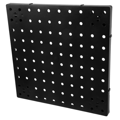 Tablero perforado organizador de pared negro para taller y garaje con diseño simple
