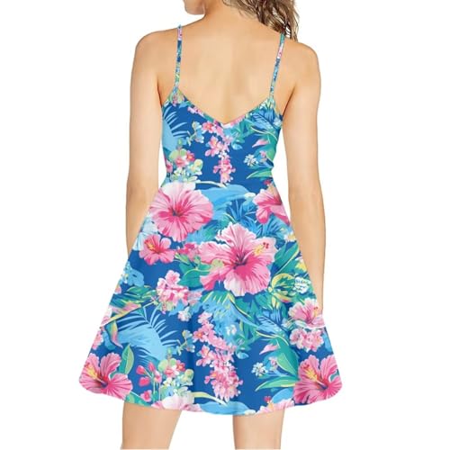 Image of Biyejit Women Casual Loose Dress Strap Long Summer Beach Swing Dress