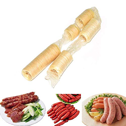 14M * 26MM Envoltura De Colágeno- Para carne de jamón de perrito caliente fresca Salchicha asada ahumada de bricolaje - Accesorio de kit de relleno Cover