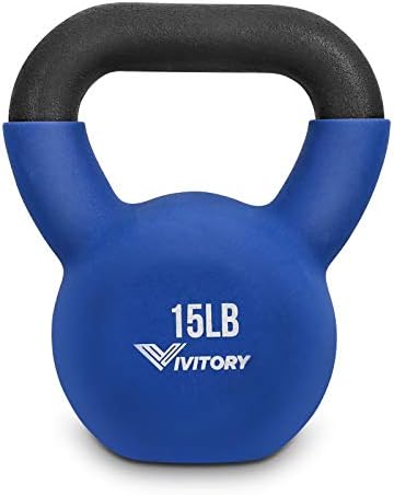 VIVITORY Neoprene Coated Kettlebells, Solid Cast Iron, 5 Weight Available, 5 to 30 lbs, for Men and Women Strength Training and Fitness
