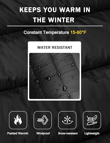 MoFiz Chaqueta de Pluma Ligero Mujer Chaqueta de Plumón Invierno Cálido Plumiferos Abrigo Antiviento con bolsillo EU 3XL - imagen 4