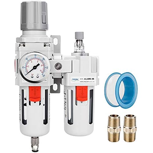 NANPU 3/4" NPT Air Filter Regulator Lubricator Combo, Water Separator