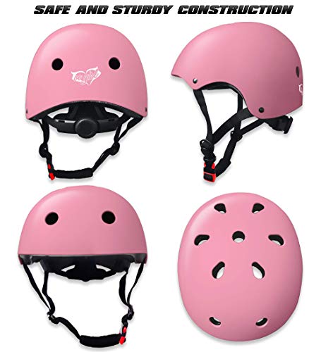 RUDEBOYS Skateboard Helmet Protective Set - Knee Pads Elbow Pads Wrist Pads Set for Youth Kids Boys Girls Toddler Bike Cycling Skating Gear - Thumbnail 2