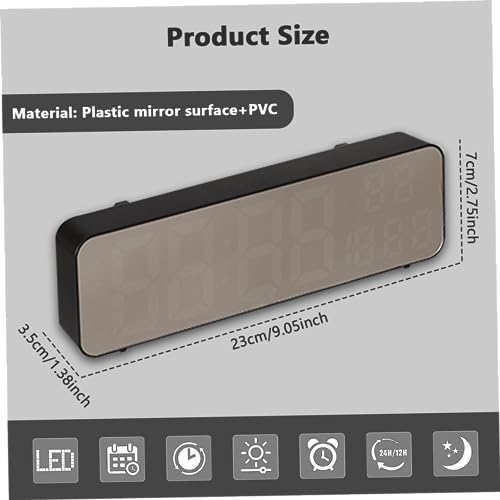 Reloj de pared digital LED con ajuste de brillo para dormir sin luz molesta 7