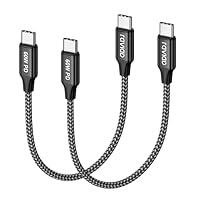 RAVIAD USB C to USB C Cable Short, [2Pack 50CM] 60W 20V/3A PD Fast Charging Data Cable Lead Compatible with iPhone 16/15 Pro Max, Galaxy S24/S23/S22/S21, Pad Pro, MacBook Air, Huawei, Pixel-Black