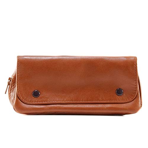 Sac pipes LUBINSKI pochette de rangement et étui tabac en cuir marron