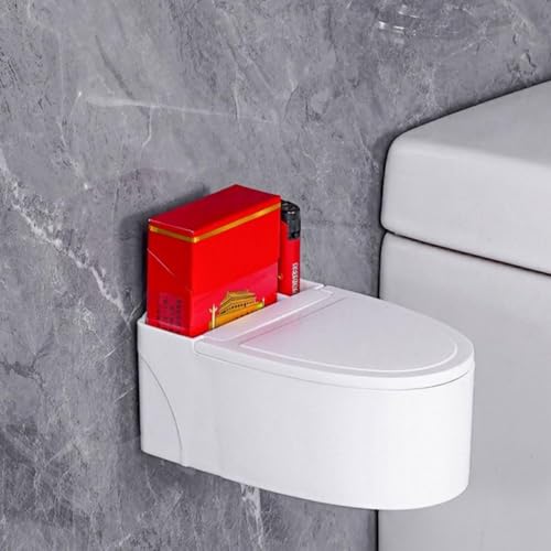 Image of NYRWANA White Cigarette Ashtray Multi-Function Ash Tray, Toilet Shaped Ashtray with Lid (Toilet Ashtray)