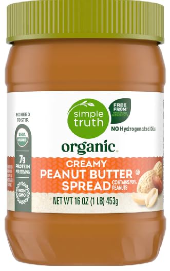 Mantequilla de Maní Cremosa Orgánica Sin Necesidad de Agitar (1 Frasco, 16 oz)