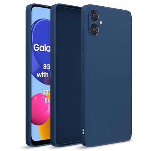 Image of Outlouders Back Cover for Samsung Galaxy M04 / F04 / A04e | Camera Protection | Durable Soft Matte Silicone Bumper Case (Blue)