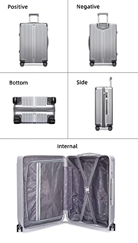 Suitcase, suitcase, durable, pink, silver, black, brown, 20/22/24/26 inches, 3-digit code lock + 4 sets of rotating wheels + zipper type + PVC4