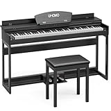 UMOMO 88 Key Digital Piano Keyboard with Piano Metal Stand, Full Size Electric Piano, Headphone Jack, 3 Pedal, Electronic Piano for Beginner, Adults, Black